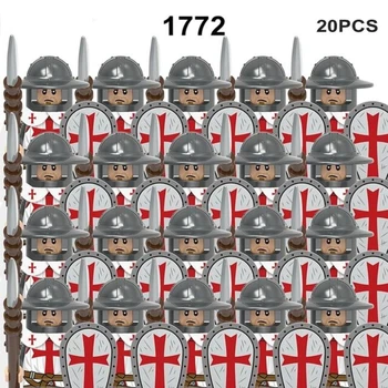  20buc Moc Militare Medievale Cifre Romane Soldat, Armă, Scut Creative Antice Armata Scena Accesorii de Asamblare Jucarii Copii