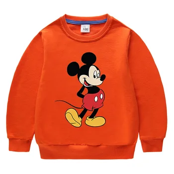  Toamna Băieți și Fete Haine Disney Mickey Mouse-ul de Imprimare Tricou Maneca Lunga 2-10 Ani pentru Copii Casual din Bumbac Tricou
