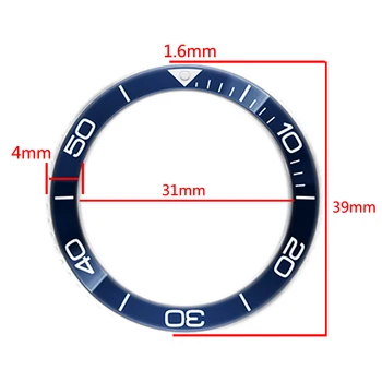  39mm 41mm Ceramice scara inel ceas inel exterior accesorii Pentru 39mm Luminos Bezel Ceramica Introduce 41mm rotativ pentru Longines Concas
