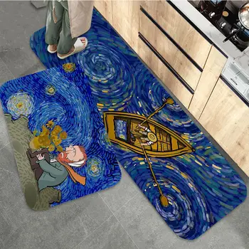  Viața lui Vincent van Gogh Arta Imprimate Flanel Podea Mat Decor Baie Covor anti-Alunecare Pentru Camera de zi, Bucătărie bine ati venit Preș