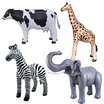  Simulare Girafa, Zebra Animale Balon Gonflabil Model Broasca Elefant Leu Păduri Sălbatice Safari Copil La Petrecerea De Ziua Decor