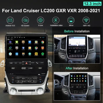  12.3 INCH Android care ecranul GPS Radio Auto Pentru Land Cruiser LC200 GXR VXR 2008-2021 de Navigare DVD Player Multimedia 2din