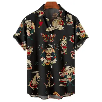  Hawaiian Camasi Pentru Barbati Sirena De Imprimare De Plaja Cu Maneca Scurta Bluze Bluza 2022 Noi Supradimensionat Tricou Masculin/Feminin Haine De Înaltă Calitate