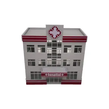  1：87 HO Model la Scară Spital DIY Miniatură Clădire Diorama Plastic ABS Asamblare Kituri Potrivit Pentru Oraș Masă Scenă Peisaj