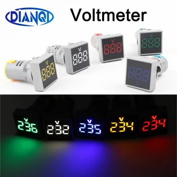  22MM DIY Mini Voltmetru Digital AC 60-500V Volt Tester de Tensiune Contor Monitor LED Indicator Pilot Lampa Display Pătrat