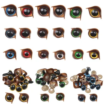  5Pairs Noua Papusa Ochi de Plastic Safty Doll Eyes + Spalator+Negru Singur Pleoapa Ochilor de Păpușă Părți DIY Papusi Accesorii Papusi