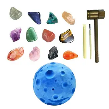  Cristal Săpat Kit 12 Adevărată Bijuterie De Excavare Kit Minerale Excavare Jucării Pentru Copii Planeta Piatră Prețioasă Sape Trusa Cu Unelte De Minerit Geolog