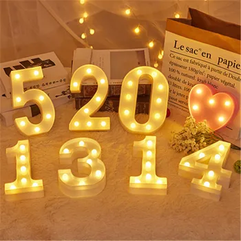  Scrisoare alfabet de Lumini LED-uri Marquee Semn Numărul Lampa Decor Lumina de Noapte Pentru Petrecerea Dormitor Nunta Ziua de Crăciun Decor