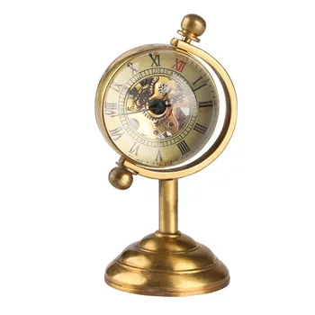  Invarte Globul de Aur Ceas de Birou pentru Femei Barbati Cadou Creativ pentru Ceas de Buzunar Cupru Ceas de Masa Mecanic Ceas de Buzunar