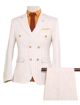  Personalizat tweed Spic bărbați costum stil Britanic Modern Blazer 3 Piese Bărbați Costume (Sacou+Pantaloni+vesta)costum personalizat