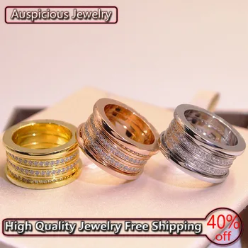 Titan Oțel Încrustat Zircon Ring Pentru Bărbați Și Femei de Cuplu Inel de Nunta de Moda de Înaltă Calitate, de Lux, de Ziua de Bijuterii Cadou