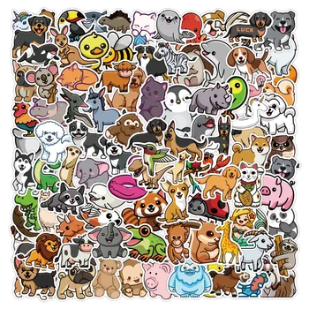  100 de Desene animate Drăguț de Animale pentru Copii Telefon Mobil, Calculator Cana de Apa Casca Frigider Cărucior Caz Graffiti Autocolante rezistent la apa