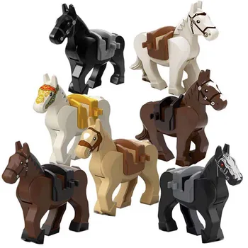  Vanzare Război Cavaler Armura de Cal Cu Șa Temă Medievală Animal MOC Blocuri Model Accesorii Cărămizi Jucării Pentru Copii