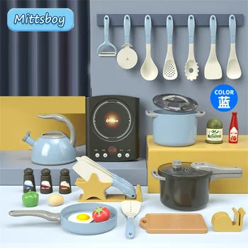  Simulare Casă de Joacă Jucării de Bucătărie, Jucării DIY Vas tocator Tacâmuri ABS Jucărie garnitura de Prăjire Jucărie de Învățământ pentru Copii Cadouri