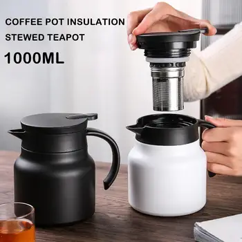  1000ml Inox Ibric de Cafea Izolare Fierte Ceainic Biroul de Acasă Fierte Oală de Ceai Ceainic Umplute Ceainic Ibric Ibric de Cafea
