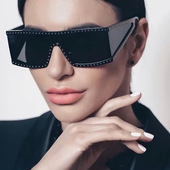  Windproof Supradimensionate pentru Femei ochelari de Soare Patrati dintr-O Bucata Nit Vintage Barbati de Brand Designer de Moda Nuante UV400 Ochelari de Oculos