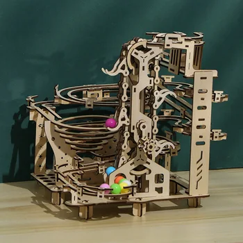  Diorame Marmură Rula Set din Lemn 3D Puzzle DIY Model de Kit de Bloc Kituri de Asamblare Jucarie Cadou pentru Adolescenti Adult Oraș Noapte Ornament