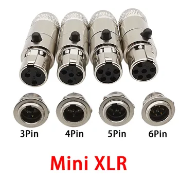  2 buc Metal Mini Conector XLR Mic XLR 3/4/5/6pini Mufa de pe Panoul de Montare Masculin Mufa Audio Cablu pentru Microfon Lipit Connecto