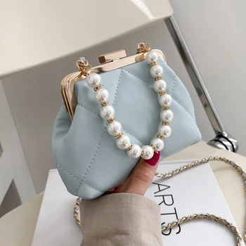  Femei Partid Ambreiaj Nunta Geanta Crossbody Recipienti din plastic Elegant Perla Clip Sac 2021 Seara Genți de mână, Saci de Umăr Vară Geanta de Plajă
