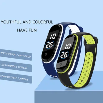  Moda Ceas Sport Pentru Copii Pentru Copii Impermeabil Led Digital Ceasuri Curea Silicon Pentru Băieți Și Fete Ceas De Mână Ceas Electronic