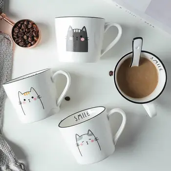  De uz casnic Cana Ceramica de Creatie Pisica Cana de Lapte Cana mic Dejun Părinte-Copil Cana de Ceai Ceașcă de Mare în Căutarea Ceai de după-Amiază KEDICAT
