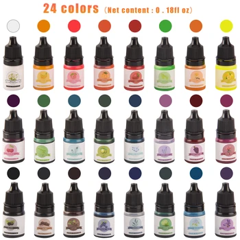  24 de Culori 5ml Concentrat Gras de Culoare Pigment Concentrat Rășină Epoxidică Lipici Lumânare Pigment Lichid Rasina de Artizanat Lumânare obiecte de Artizanat