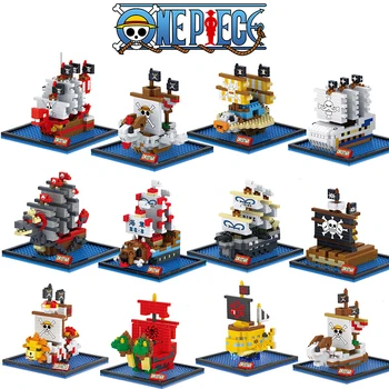  One Piece Pirate Ship De Asamblare Buildding Blocuri De Cărămizi Jucării Luffy Mii De Soare Anime Mini Figurine Capete De Jucărie Pentru Copii Cadouri