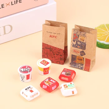  1Set casă de Păpuși în Miniatură Simulare Takeaway Model de Pachet de Bucătărie Alimentare Accesorii Pentru Casă de Păpuși pentru Copii Pretinde Juca Jucării