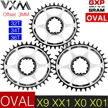  VXM Biciclete Îngust Larg Foaia Oval Pentru a Stimula DUB GXP 3MM Offset Mount Direct X9 X0 XX1 X01 32T 34T 36T Biciclete MTB Angrenaj