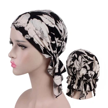  2020 de imprimare de moda femei turban capota moale elastic flori doamna înfășurați capul eșarfă hijab capace turbante femeie musulmană frizură