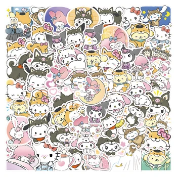 10/30/60PCS Drăguț Kuromi Kitty Desene animate Anime Autocolante, Decalcomanii Copii Jucărie DIY Jurnal Valiza Album de Telefon Laptop Bicicleta Sticker Cadou