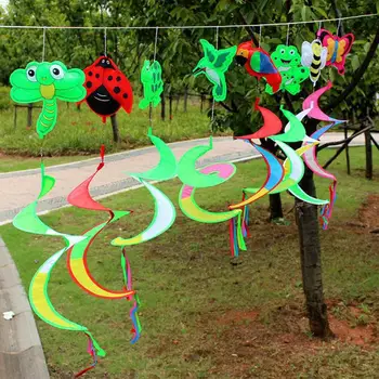  Noua Creatie Animale Spirală Moară de vânt Colorat Wind Spinner Gradina cu Gazon Curte în aer liber, Decor pentru Gradina de Culoare Aleatorii