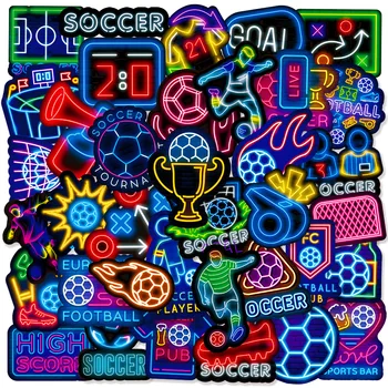  10/30/50pcs Neon Fotbal Desene animate Graffiti Autocolant Creative Ipad Masina Electrica Laptop Diy Cana de Apa Impermeabil Autocolant Decorativ