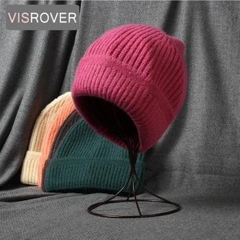  VISROVER 7 colorways acrilice femeie pălărie de iarnă de culoare solidă unisex toamna căciuli mai potrivite moale Cald capota chelioși pălărie Cadou