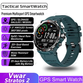  Original Stratos 2 GPS Watch Inteligent Militare AMOLED 5ATM IP68 rezistent la apa de Viata Lunga a Bateriei Tactice SmartWatch pentru Bărbați