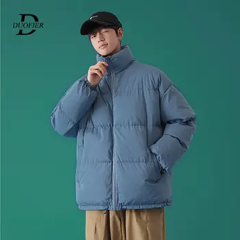 Moda Iarna Barbati Hanorac Haină de Vânt la Modă Streetwear Jacheta Îngroșa coreea Style Solid de Culoare Palton Liber Jachete 2022