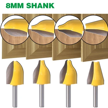  1 BUC 8MM Shank Milling Cutter Sculptură în Lemn Ridicat Panou Vertical Router Puțin Mediu Costea pentru prelucrarea Lemnului scule de Frezat Lemn Instrumente