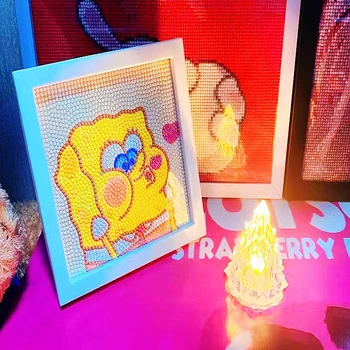  Anime SpongeBob Diamant Pictura Kit de Desene animate 5D DIY Diamant Rotund Mozaic Broderie Camera Copiilor Decor Manopera Jucarii Cadou