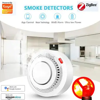  Tuya Zigbee Alarmă De Incendiu, Detector De Fum, Senzor De Alarmă Inteligent De Securitate Acasă Pompier Wireless Sistem De Siguranță De Lucru Cu Viață Inteligentă App
