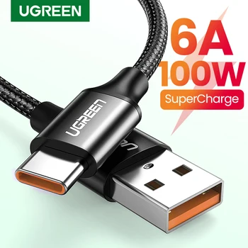 UGREEN 5A USB de Tip C Cablu Supraîncărca Quick Charge 3.0 Repede C USB de Încărcare Cablu de Date de Tip C USB Sârmă Pentru Huawei P30 Pro P20