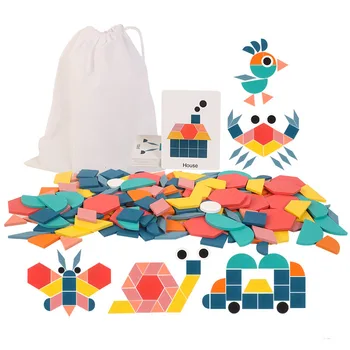  Noi 3D Kid Puzzle din Lemn Montessori Smart Puzzle Copii de Învățare de Învățământ Jucării pentru Copii Figuri Geometrice Jucarii Copii